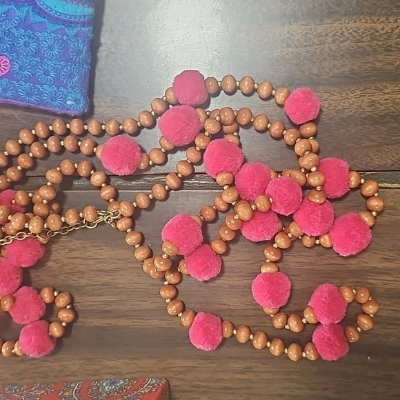 J Crew Bead & Pom Pom Necklace - Picture 1 of 1